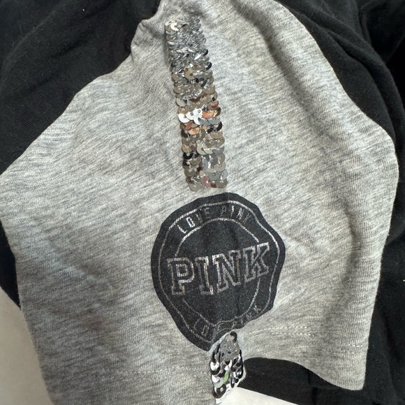 PINK Victoria's Secret Black and Gray Shirt - Picture 5 of 8